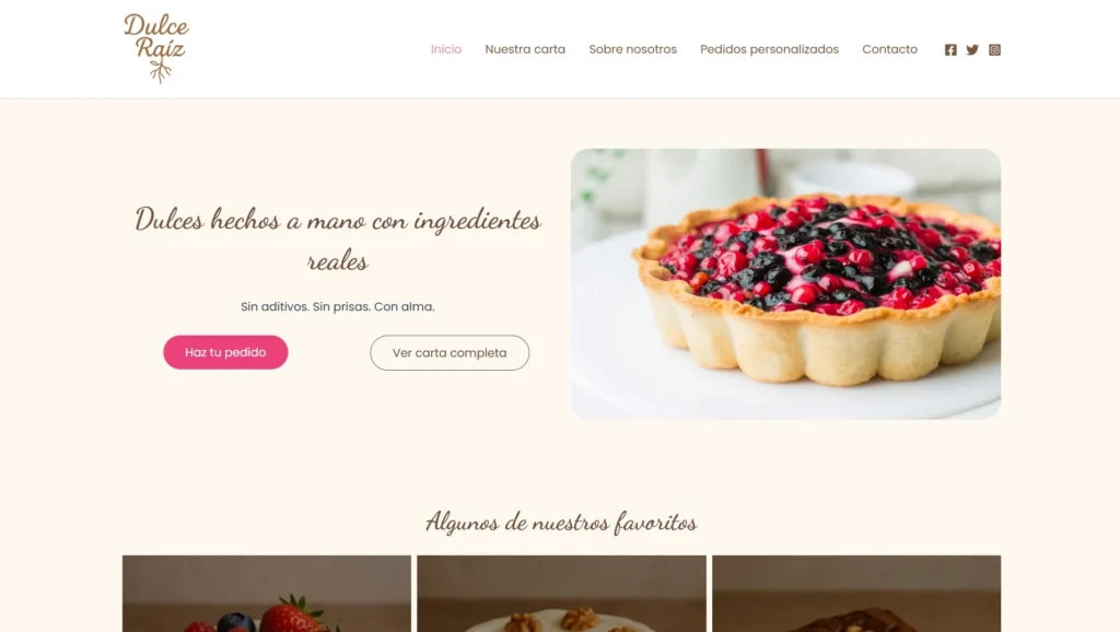 diseño web pasteleria